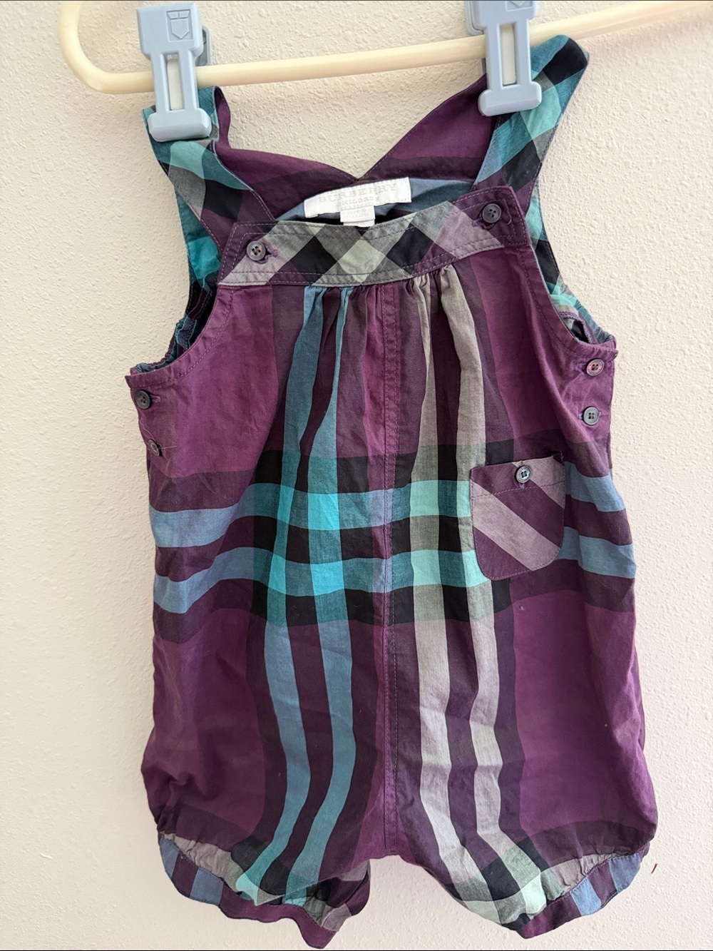 Burberry Purple & Teal Plaid Girls' Dress